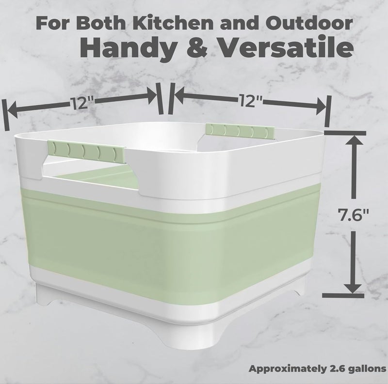GIMWA Wash Basin for Baby Bottles, Versatile Wash Tub for Kitchen, RV, Outdoor Camping Sink, Sturdy Bottle Tub Easy to Clean (Green) - Image 5